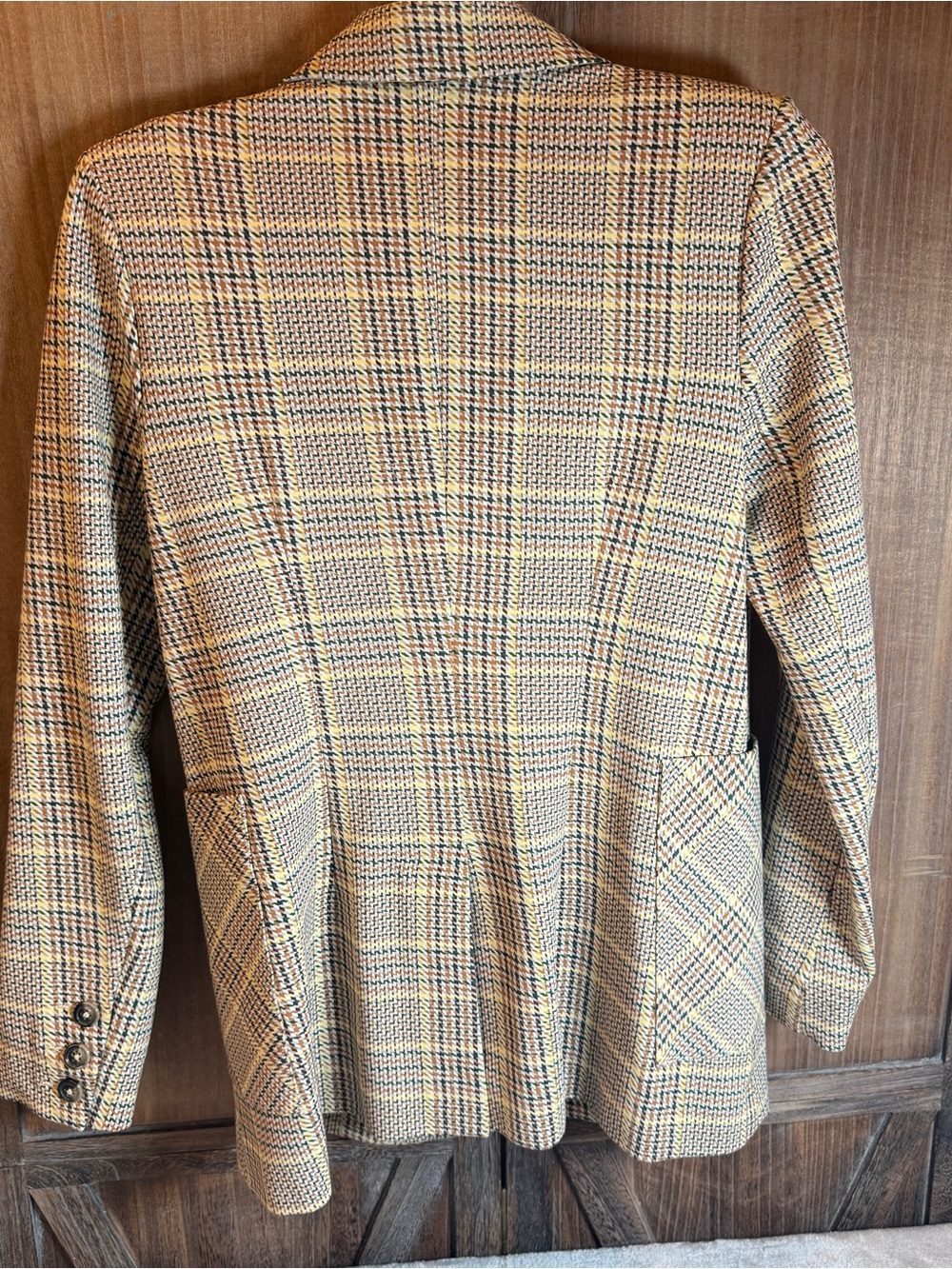 CAbi Plaid Blazer in Tan, Yellow and Black - Picture 2 of 7